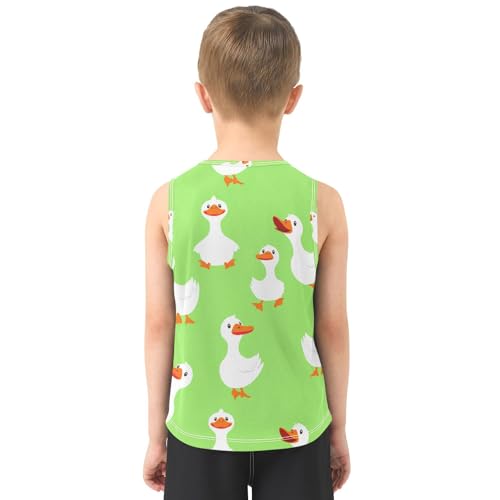 J JOYSAY Green Cartoon Goose Boys Tank Top Sleeveless Muscle Shirts Quick Dry Kids T-Shirts 3-15T3