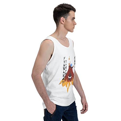 Anime Gurren Lagann Kamina Tank Top Men's Casual Vest Summer O-Neck Sleeveless Clothes White #TOP3