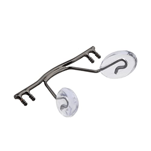 10pcs/Glasses Bridge Replacement Rimless Frame, Stainless Steel Glasses Bridge with Nose Pad for Glasses Repair (Color : Gun)