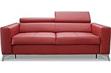 entretien canapé en cuir rouge Fabrication de qualité VENESETTI Canapé 3 Places Convertible en Cuir Italien de Luxe MOVIDA, Rouge foncé