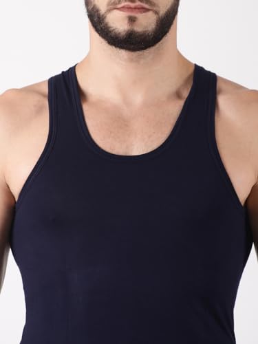 Image of Dollar Lehar Men Combed Cotton Round Neck Vest -Colour May Vary