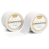 Giunn Vapor Barrier Tape 2 Rolls, 4" Wide x 180' Long Moisture Barrier Tape, 9 mil White polyethylene Tape, Moisture Sealing and Seams for Crawl Spaces, Vapor barriers, Marine, Insulation