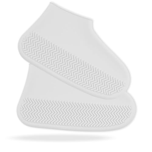 cubre zapatos impermeable lluvia, Hombres Mujeres Plegable cubre zapatos impermeable lluvia, Blanco cubrebotas impermeable, Reutilizable.