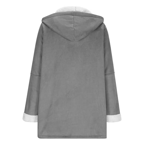 Hood for Women Winter Fall Long Sleeve Velvet Oversized Thermal Fuzzy Hooded Jacket Hoodies Trench Coats Women 20254