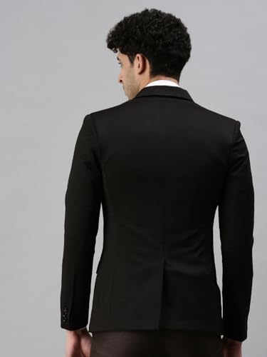 Image of SHOWOFF Men's Cotton Blend Solid Blazers LBR7500 Black 3XL