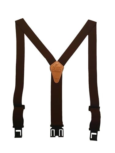 Perry Suspenders Men's Tall Elastic 1.5 Inch Wide Hook End Suspenders, Brown