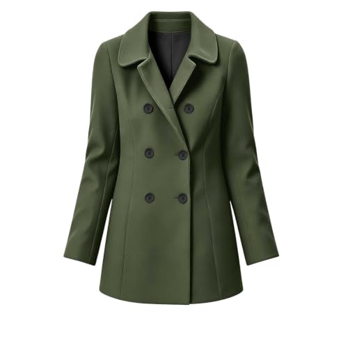 Trench Coat Women Double Breasted Mid Length Jacket Fall Winter Outerwear - image 7