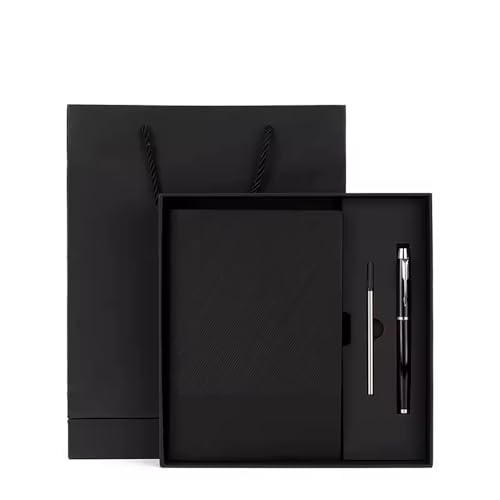 Coffret cadeau carnet A5 et stylo noir élégant avec emballage premium pour professionnel