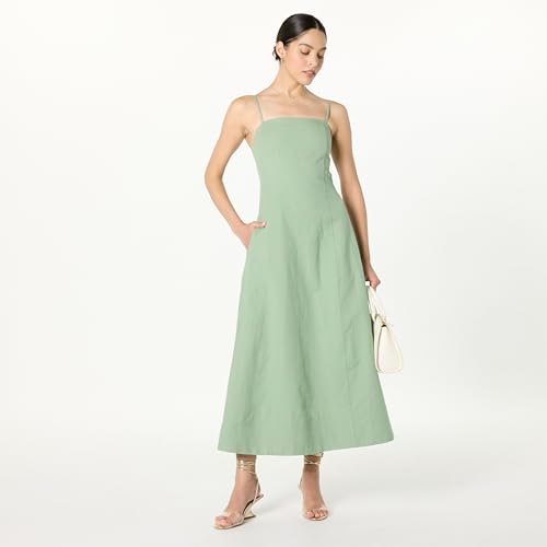 Image of The Drop Womens Daphne Square Neck Linen Maxi Dress