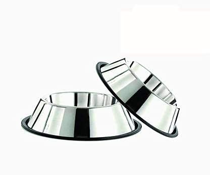 ELTON Set of 2 Non Tip Anti Skid Dog Bowls Export Quality with Removable Rubber Ring Stainless Steel Bowl for Feeding Dogs Cats and Pets (Set of - 2) - 24 oz./0.70 L 9.0 in. /23cm - (B07J1CFZY8) Amazon Price History, Amazon Price Tracker