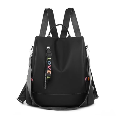Sac à dos polyvalent noir pour fille et femme résistant aux éclaboussures