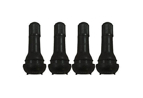 ABN Snap-in Standard Length Black Rubber Valve Stem (TR413) 4-Pack for Tubeless 0.453in 11.5mm Rim Holes on Vehicles