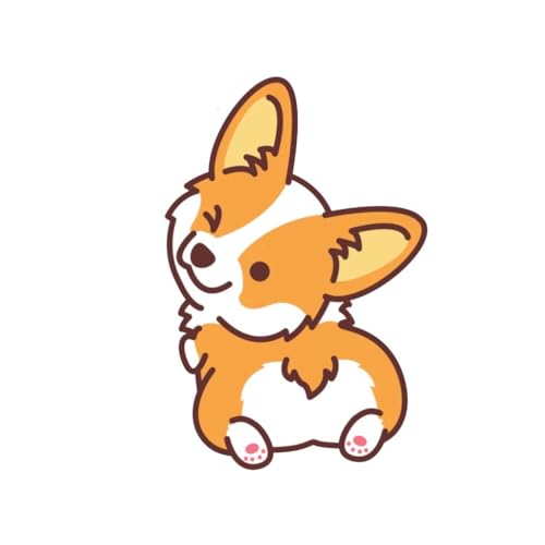 Image of Cute Corgi Dog Butt Winking Stickers for Cars, Laptops, Windows, Notebooks, Bottles, Cups(4x3.25) Pack of 2