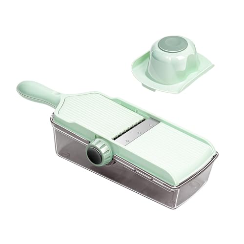 Mandolina multifuncional YUPEIUKLI, cortador manual de verduras, rallador de queso con recipiente, aparato para cortar pepinos de cocina