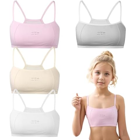 YUFFQOPC Girls Cotton Sports Bras Set Cover