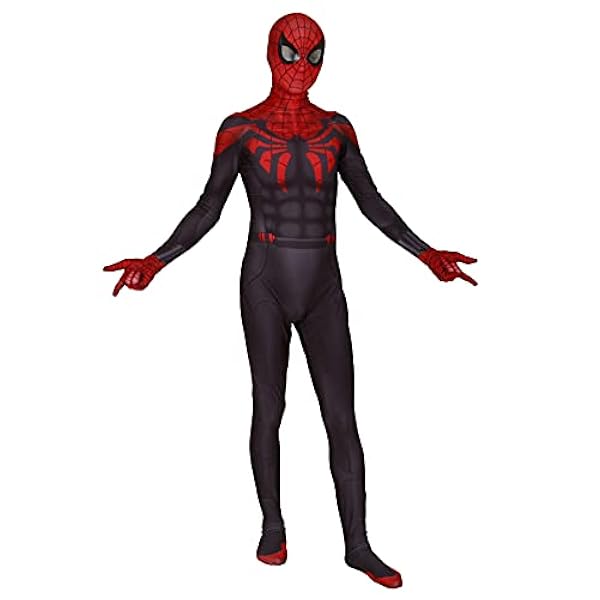 Comics Ultimate Kostuum Cosplay Spel Jumpsuit Volwassen Kinderen Halloween Speelgoed Bodysuit Superheld Panty Pak Film Thema Partij Romper Kledingstuk,Black-M Kids(115~125cm)