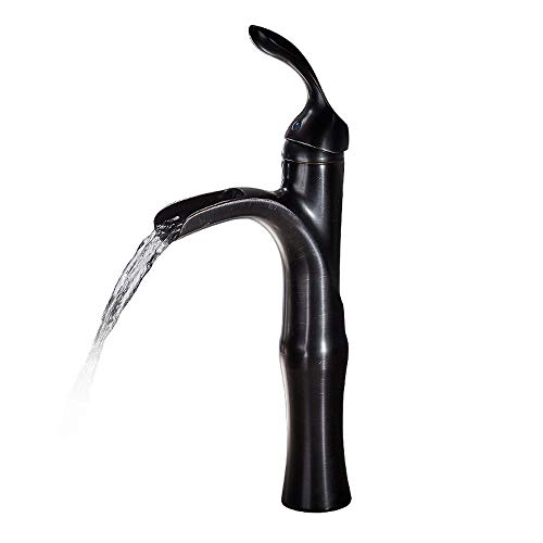 Mitigeur salle de bains eau chaude froide cascade noir antique cuivre