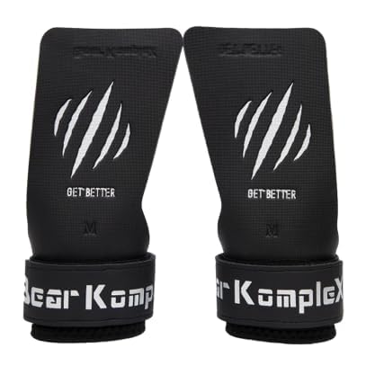 Bear KompleX - Cross Training Hand Grips for Weight Lifting, Gymnastics, and Pull Ups - Lightweight and High Performance Powerlifting Grips for Men and Women - No Hole Design, Black Diamond