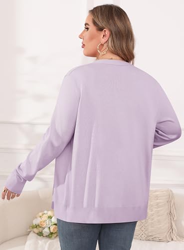 Image of TIANZHU Plus Size Cardigan for Women Button Open Front Long Sleeve V Neck Comfy Lightweight Sweaters XL-4XL