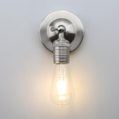 Image of Phansthy Wall Light Fixture Single Swing Arm Wall Lamp Industrial Wall Mounted Sconce Lighting Wall Candle Light Decorative Lighting for Kitchen Living Room Hallway Bathroom (Brushed)