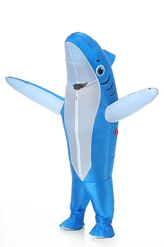 Inflatable Shark Costume for Adult Air Blow Up Halloween Party Costume Animal Costume for Festival Cosplay Party