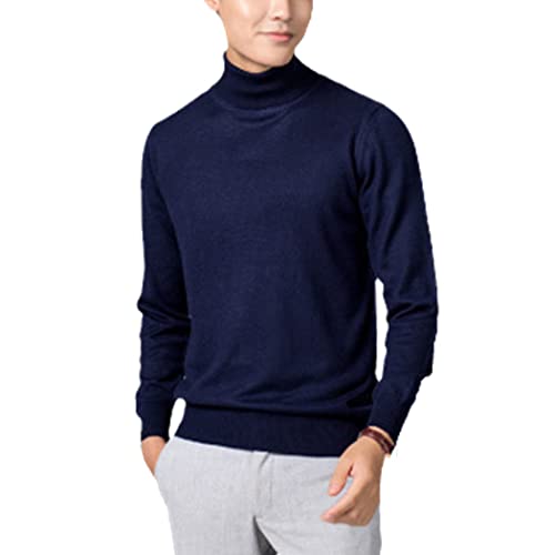 Pull en coton mélangé pour homme col roulé YIOLEAMP doux taille S