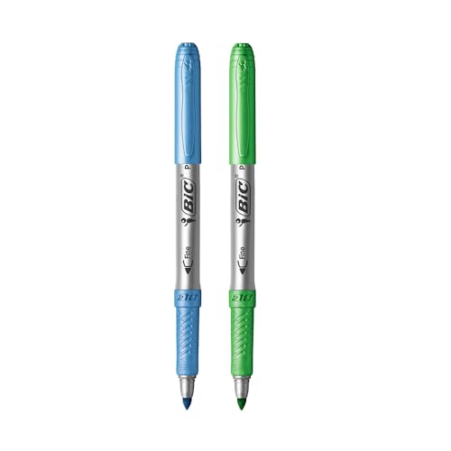 Pincel Marcador Permanente BIC Marking, Metálico, 6 Cores, Ponta Média de 1.1mm, c/ Grip Emborrachad