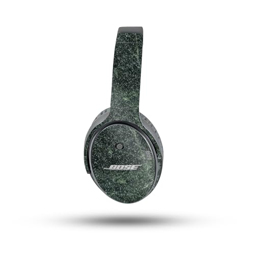 Image of MightySkins Glossy Glitter Skin Compatible with Bose QuietComfort 35 II Headphones - Green Marble | Protective, Durable High-Gloss Glitter Finish | Easy to Apply