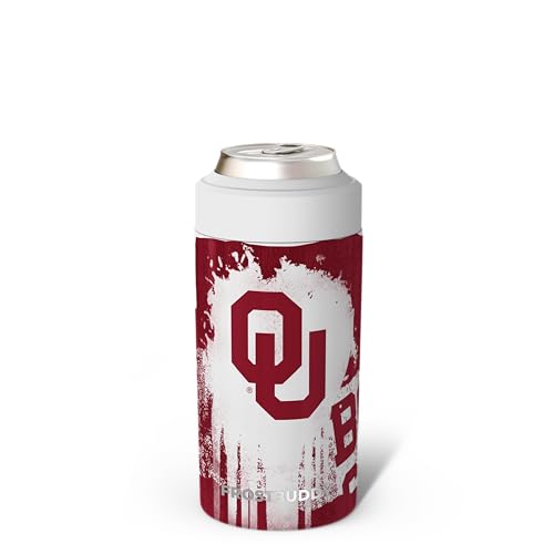 Image of Frost Buddy Universal Can Cooler (Oklahoma Sooners | Drip) | 20x colder, cold up to 24 hrs | Sleek, lightweight design | Premium build quality | Coffee-mug ready with add-on lid