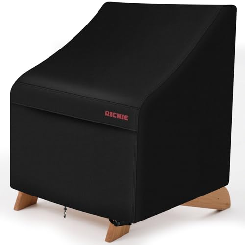 RICHIE Adirondack Patio Chair Covers Waterproof, 600D Oxford Fabric with UV Protection, Outdoor Furniture Covers Fit 32"W x35"D x36"H (Black)