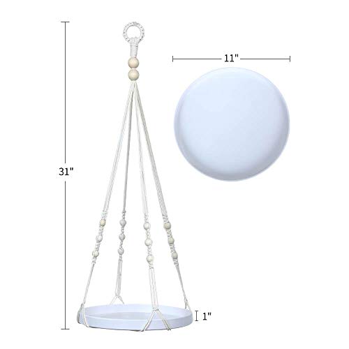 Ul Source Macrame Planter Hanger With Large Tray 100% Handmade Wall Hanging Plants Bracket For Indoor Plants Home Decor Gift #TOP6