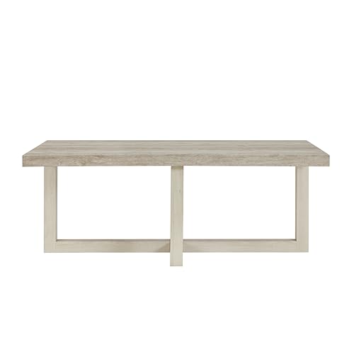 Roundhill Furniture Luno Contemporary Coffee Table, Weathered Gray and Beige by Roundhill Furniture - Used condition - Image 8