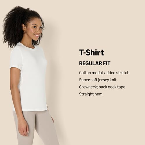 Amazon Essentials Women's Active Soft Cotton Regular Fit Crewneck Short Sleeve Lightweight Yoga Workout T-Shirt2
