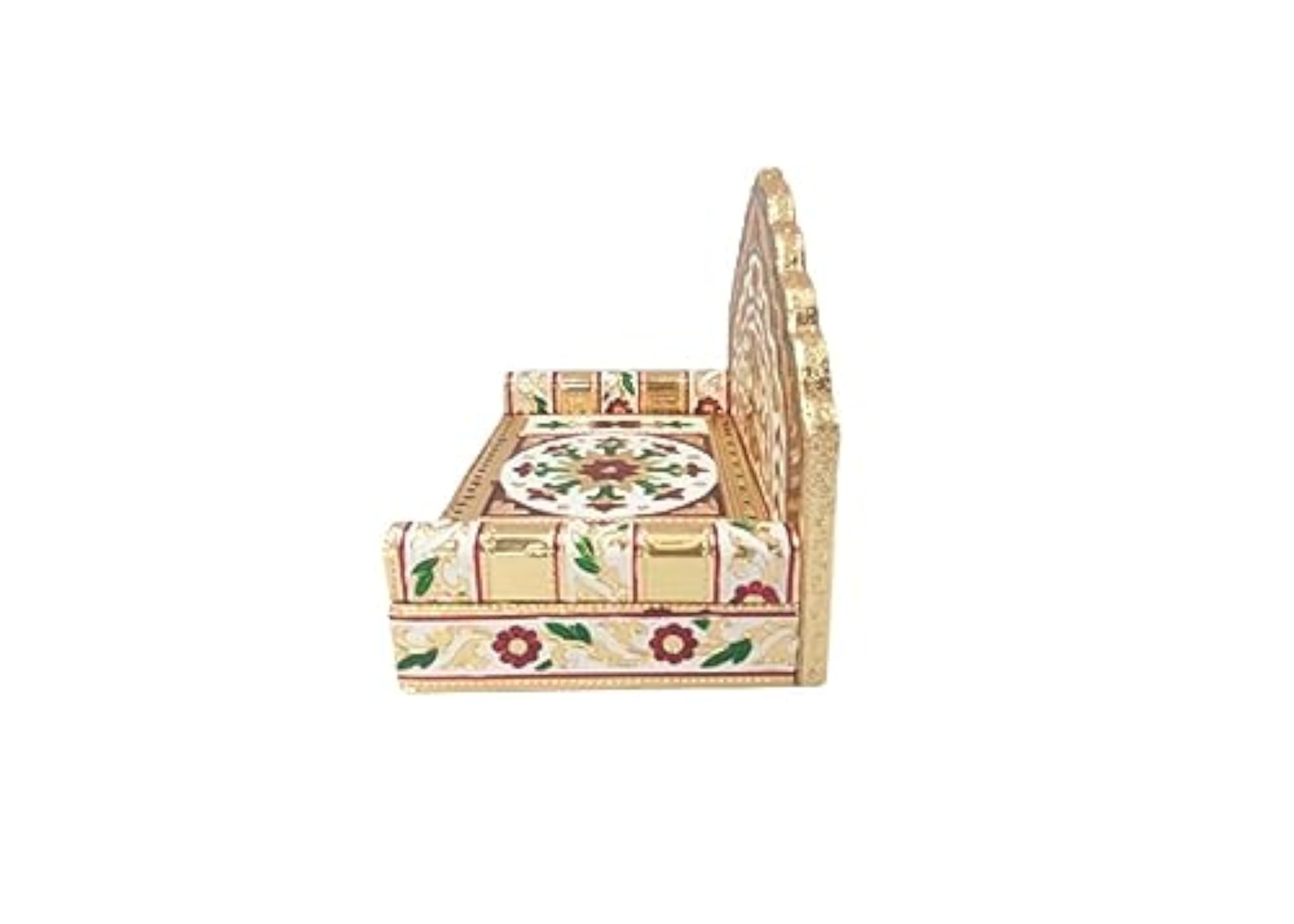 SRS Meenakari Wooden Singhasan, Beautifully Crafted