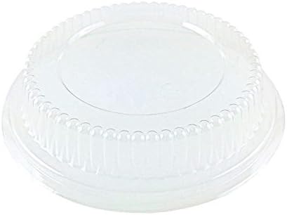 Durable Packaging 4 7/8" Aluminum Foil Tart/Mini-Pie Pan w/Clear Plastic Dome Lids - Disposable (Pack of 200)