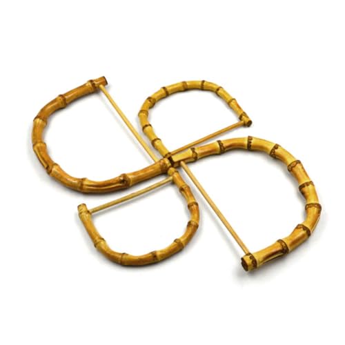 MAGICLULU 2 Stück Bambus D förmige Taschengriffe Beige für DIY...