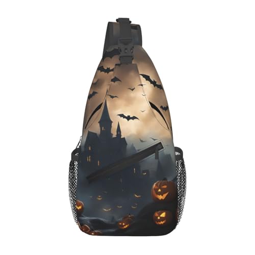 Halloween Flying Bats 3 Stylish Men'S Messenger Bag - Durable Polyester, Huge Capacity & Adjustable Strap