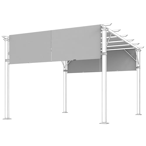 Outsunny Lot de 2 Toiles de Rechange pergola rétractable de 4,9 x 1,2 m pour pergola de 3 x 3 m...