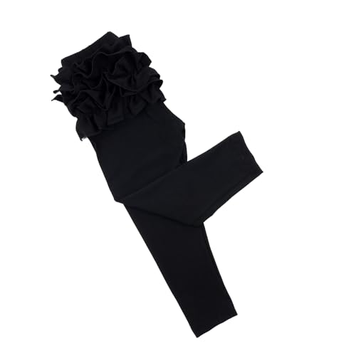 Image of HOOLCHEAN Baby Toddler and Little Girls Ruffles Buttocks Leggings Solid Color Pants