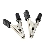 CZMDKEXM 10PCS Alligator Clip 4MM Handle Cable Lead Test Charging Clamp Metal Crocodile Clamp Length 50mm