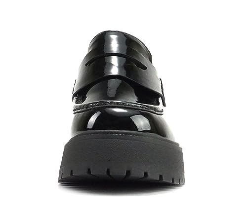Image of Soda inchAMP inch ~ Women Round Toe Slip-On Lug Sole High Heel Penny Loafer Shoe