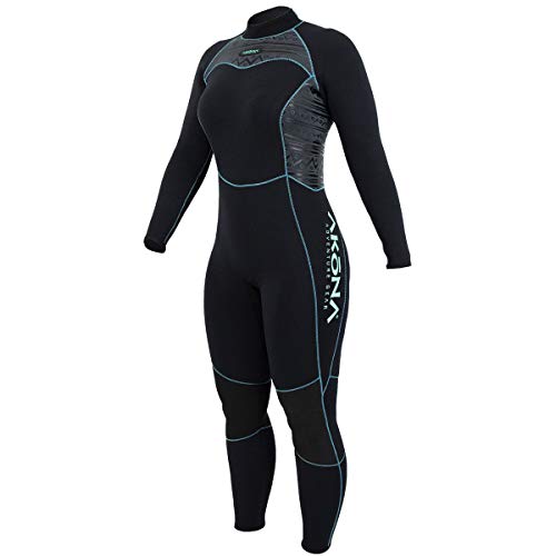 AKONA Womens 7mm Cold Water Full Suit. Quantum Strech Neoprene. Designed to Keep You Warm in The Cold Water for Scuba, Snorkeling, Paddle Boarding, Kayaking, Surfing - 13