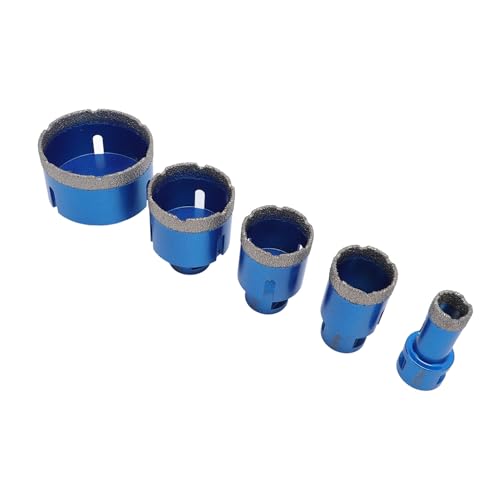 Juego de Fresas Diamantadas M14 para Agujeros, Brocas Soldadas al Vacío de 20 mm, 35 mm, 40 mm, 50 mm y 68 mm, Azules, para Baldosas, Granito, Mármol y Piedra miniatura 7