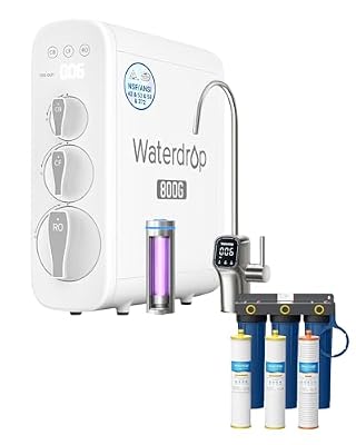 Waterdrop G3P800 Reverse Osmosis System, with WHF3E-SKH 3-Stage Whole House Water Filter System, Bundle