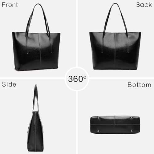 Image of LAORENTOU Women Crossbody Handbags Genuine Leather Satchel Handbags for Women Top-handle Shoulder Tote Purses