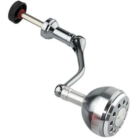 Rerii Fishing Spinning Reel Handle, All Metal Foldable Replacement Handle for Spinning Fishing Reel (Silver, 5000-12000) Cover