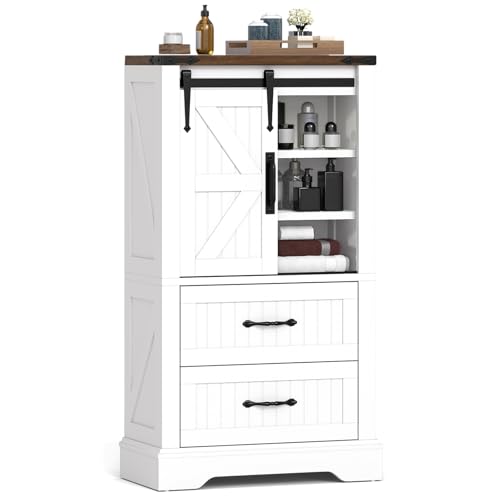 Image of Multigot Freestanding Bathroom Floor Cabinet, Modern Storage Cupboard
