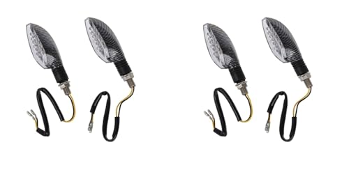 Clignotant moto LED 12V haute luminosité ampoule jaune aspect carbone