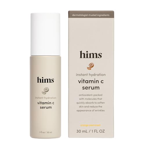 hims Vitamin C Serum - Vitamin C, Hyaluronic Acid, & Orange Peel Extract - Brightening Serum for Men - Softens Skin & Reduces Appearance of Wrinkles - Paraben-Free, Vegan Formula - 1 Fl Oz