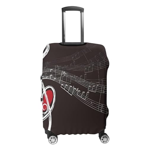 Treble Love And Music Travel Luggage Cover Elastic Washable Suitcase Cover Dustproof Anti-Scratch Suitcase Protector Fits 19-32 Inch Luggage, M4